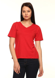 Vvoguish Casual 3/4th Sleeve Solid Women's Red Top