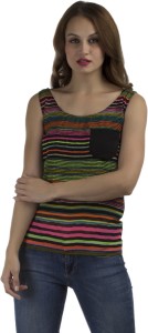 Marzeni Casual Sleeveless Printed Women's Multicolor Top