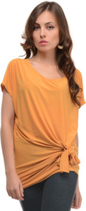 Mayra Casual Short Sleeve Solid Women's Yellow Top