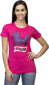 Lambency Casual Short Sleeve Printed Women's Pink Top