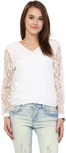 Harpa Casual Full Sleeve Solid Women's White Top
