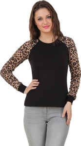 Texco Casual Full Sleeve Solid Women's Black Top