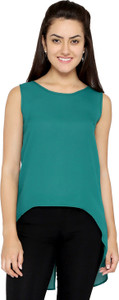 Chimpaaanzee Casual Sleeveless Solid Women's Green Top