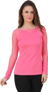 Texco Party Full Sleeve Solid Women's Pink Top