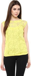 Mayra Party Sleeveless Lace Women's Yellow Top