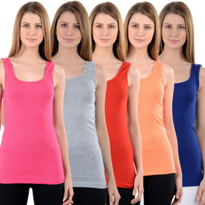 NumBrave Casual Sleeveless Solid Women's Multicolor Top