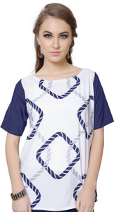 Ziyaa Casual Short Sleeve Geometric Print Women's Multicolor Top