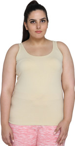 Calae Casual Sleeveless Solid Women Beige Top