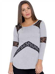 Veakupia Casual Full Sleeve Solid Women's Grey Top