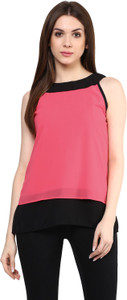 Mayra Party Sleeveless Solid Women's Pink Top