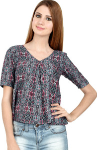 LA ATTIRE Casual 3/4th Sleeve Geometric Print Women's Multicolor Top