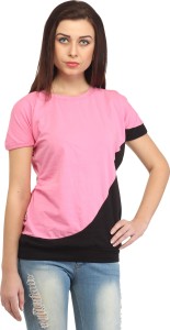 Cation Casual Short Sleeve Solid Women's Pink Top