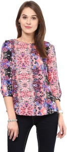 Arovi Casual 3/4th Sleeve Floral Print Women's Multicolor Top