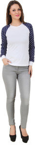 Texco Casual Full Sleeve Solid Women's White, Blue Top