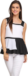 Eavan Casual Sleeveless Solid Women White Top