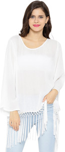 Sassafras Casual Full Sleeve Solid Women's White Top
