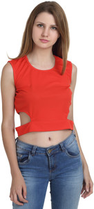 Hugo Chavez Formal Sleeveless Solid Women's Red Top