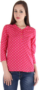 Vvoguish Casual 3/4th Sleeve Solid Women's Pink Top