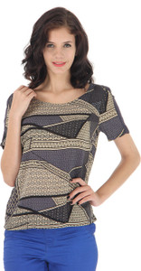 Vero Moda Casual Full Sleeve Printed Women's Grey Top