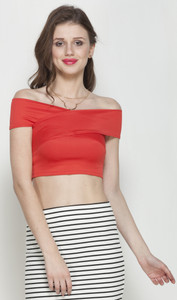Veni Vidi Vici Party Sleeveless Solid Women's Red Top