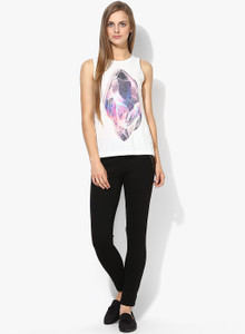 Vero Moda Casual Sleeveless Printed Women's White Top