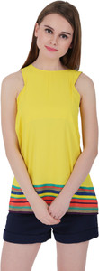 ELYwomen Casual Sleeveless Striped Women's Multicolor Top