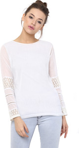 Miss Chase Casual Full Sleeve Solid Women's White Top