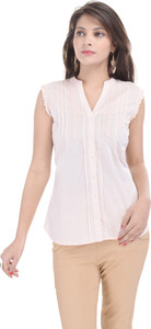 Goodwill Impex Casual Sleeveless Solid Women's Pink Top