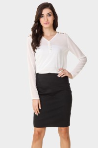Texco Casual Full Sleeve Solid Women's White Top