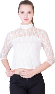 khhalisi Casual 3/4th Sleeve Floral Print Women's White Top