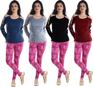 Vea Kupia Casual Full Sleeve Solid Women's Black, Blue, Grey, Maroon Top
