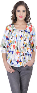 Faireno Casual 3/4th Sleeve Printed Women's Multicolor Top