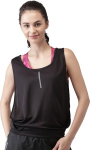 2Go Casual Sleeveless Solid Women Black Top