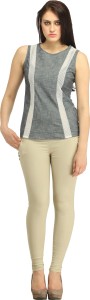 Urbanroots Casual Sleeveless Solid Women's Grey Top