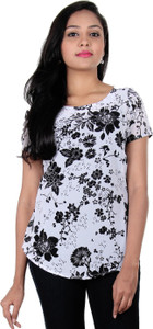 Estyle Casual Cap Sleeve Printed Women's Multicolor Top
