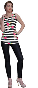 Ziyaa Casual Sleeveless Printed Women's Multicolor Top