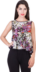 Khhalisi Party Sleeveless Printed Women's Multicolor Top