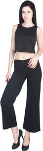 D&S Party Sleeveless Solid Women's Black Top