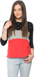 Vvoguish Casual 3/4th Sleeve Printed Women's Multicolor Top