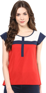 Avoir Envie Casual Sleeveless Solid Women's Multicolor Top
