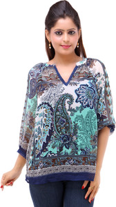 Kashana Fashions Casual 3/4th Sleeve Printed Women's Multicolor Top