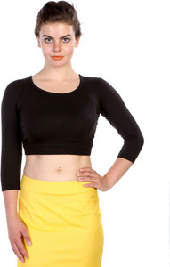 James Scot Lounge Wear 3/4th Sleeve Solid Women's Black Top