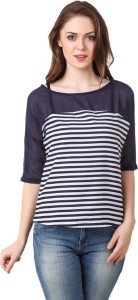 Givenchy Casual 3/4th Sleeve Striped Women's Multicolor Top