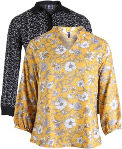 Vvoguish Casual 3/4th Sleeve Floral Print Women's Multicolor Top