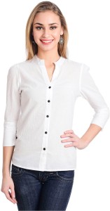 Trend Arrest Formal 3/4th Sleeve Solid Women's White Top