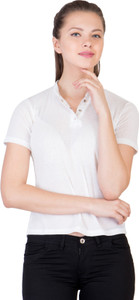 Khhalisi Party Short Sleeve Printed Women's White Top