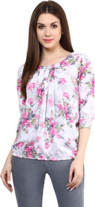 Mayra Casual 3/4th Sleeve Printed Women's Pink Top