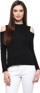 Harpa Casual Full Sleeve Solid Women's Black Top