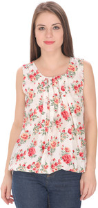 Rashi Creation Party Sleeveless Floral Print Women's Multicolor Top