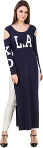 Texco Casual Full Sleeve Printed Women's Blue Top